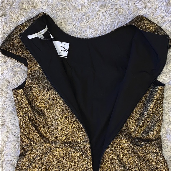 NWT Diane Von Furstenberg Hadlie Gold Dress, 14 - Picture 13 of 13